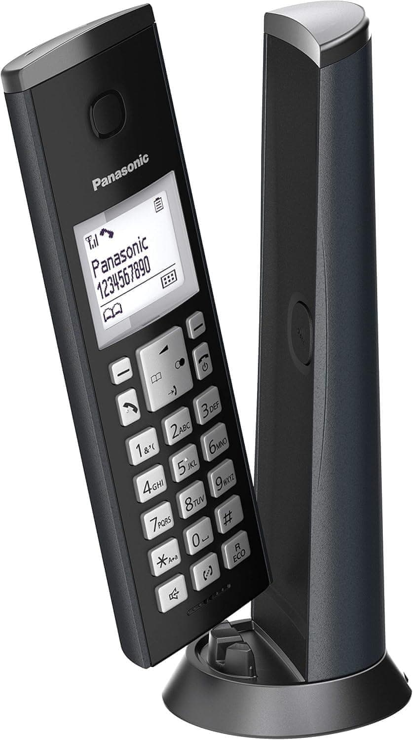 Panasonic KX-TGK210SPB – digitalni brezžični telefon (LCD, identifikacija klicatelja, sistem za nastavitev zvoka, prostoročno telefoniranje) črne barve