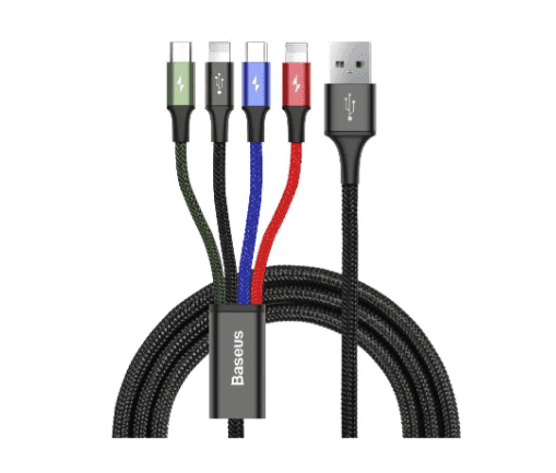 USB kabel Baseus Fast 4v1 USB-C / 2x Lightning / Micro 3,5A 1,2m (črn)