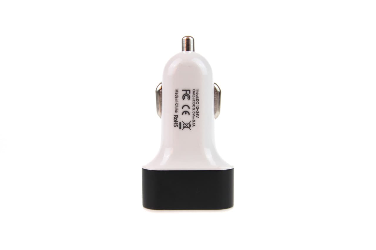 Avtomobilski polnilnik AMiO PCH-03, 3x USB, bela 2