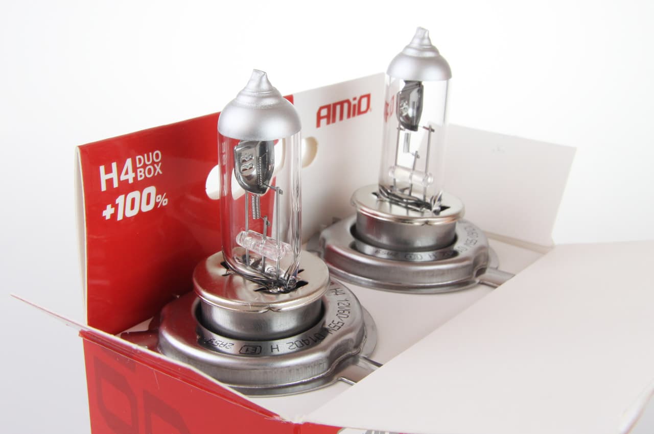 Avtomobilske halogen žarnice AMiO H4 LumiTec Silver +100% (E1) duo box 2
