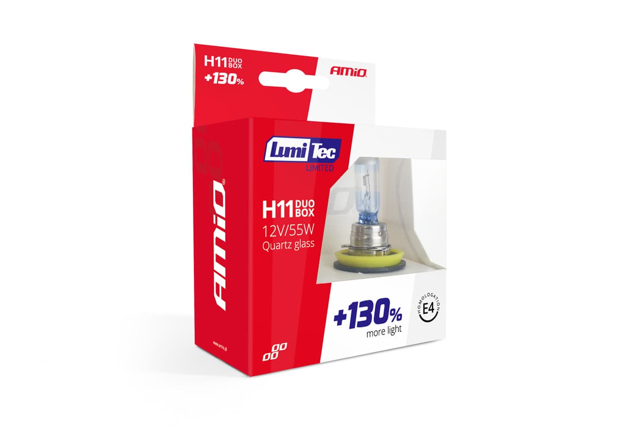 AMiO Halogenske žarnice H11 12V 55W LumiTec Limited +130% 2