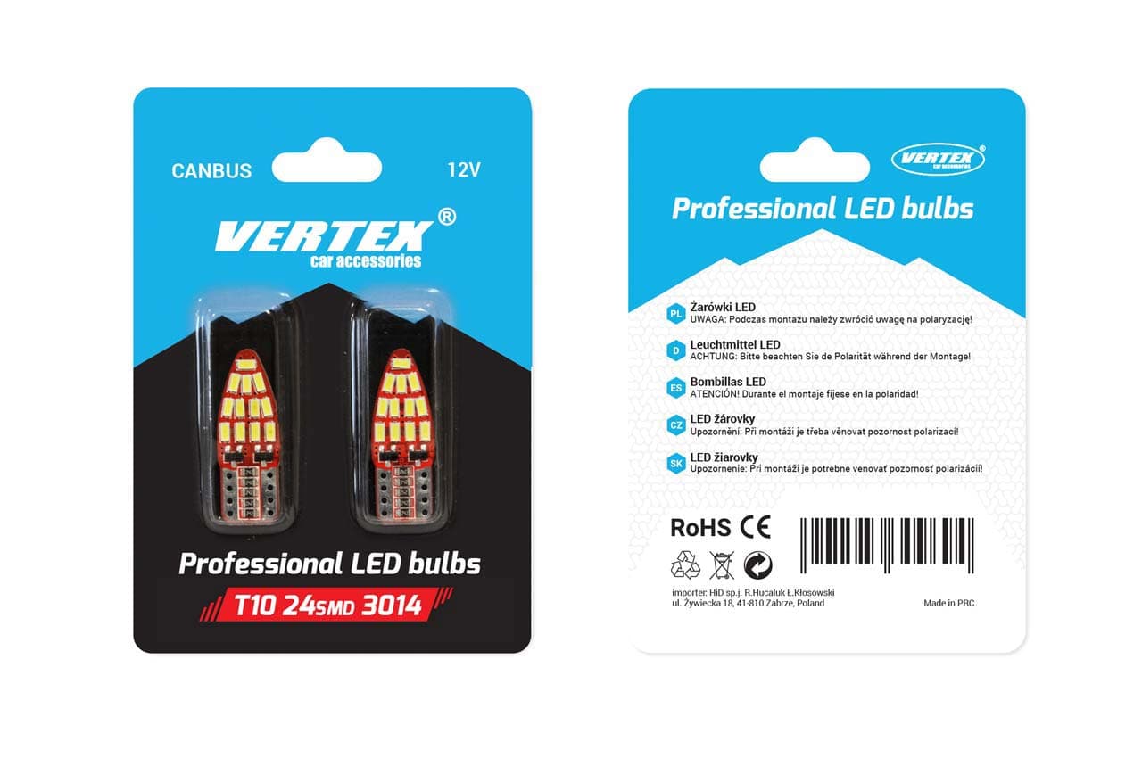 AMiO LED žarnica T10 W5W Canbus 24xSMD 3014 White 2
