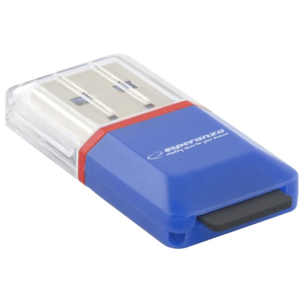 Esperanza Micro SD USB čitalnik kartic, moder (EA134B) 3