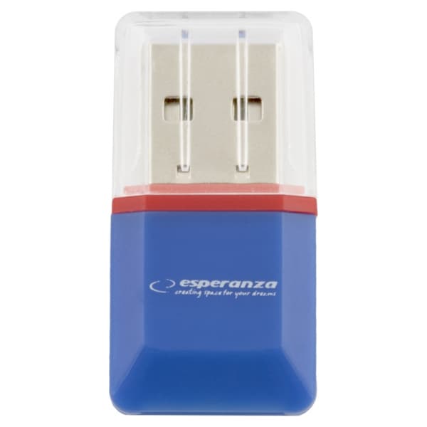 Esperanza Micro SD USB čitalnik kartic, moder (EA134B)