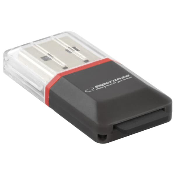 Esperanza Micro SD USB čitalnik kartic, črn (EA134K) 3