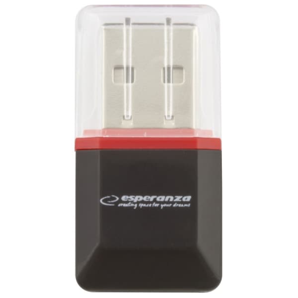 Esperanza Micro SD USB čitalnik kartic, črn (EA134K)