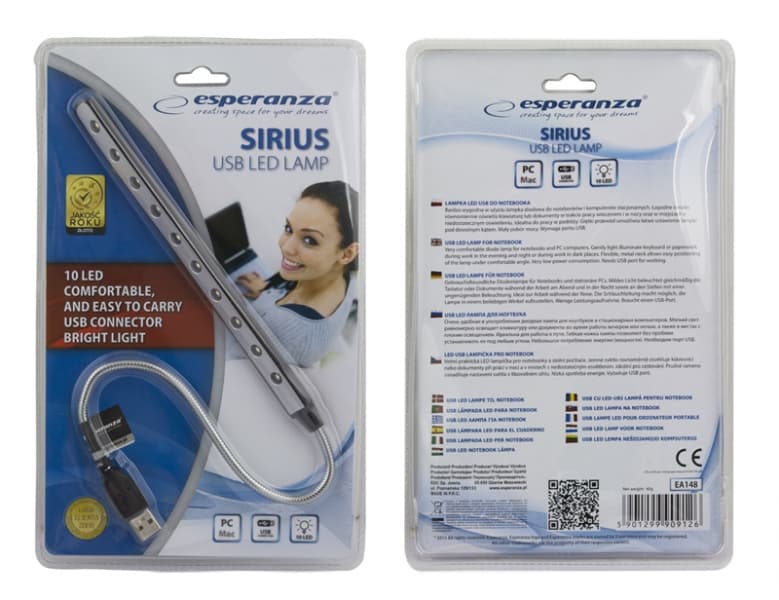 Esperanza EA148 LED svetilka za prenosnik USB, 10 LED 3