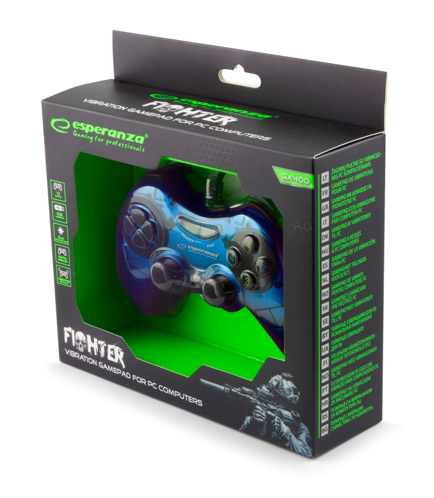 Esperanza EGG105B Fighter gamepad za PC (modri) 4