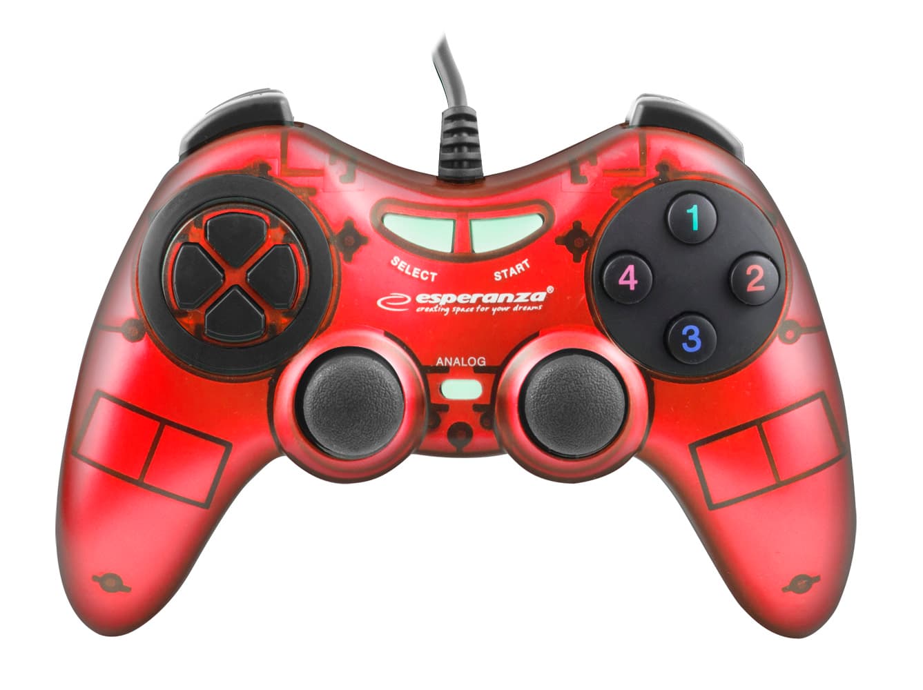 Esperanza EGG105R Fighter gamepad za PC (rdeči) 3