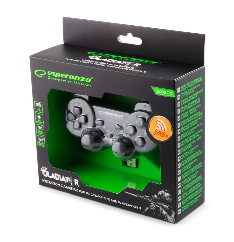 Esperanza EGG108K Gladiator brezžični gamepad PC/PS3 (črn) 3