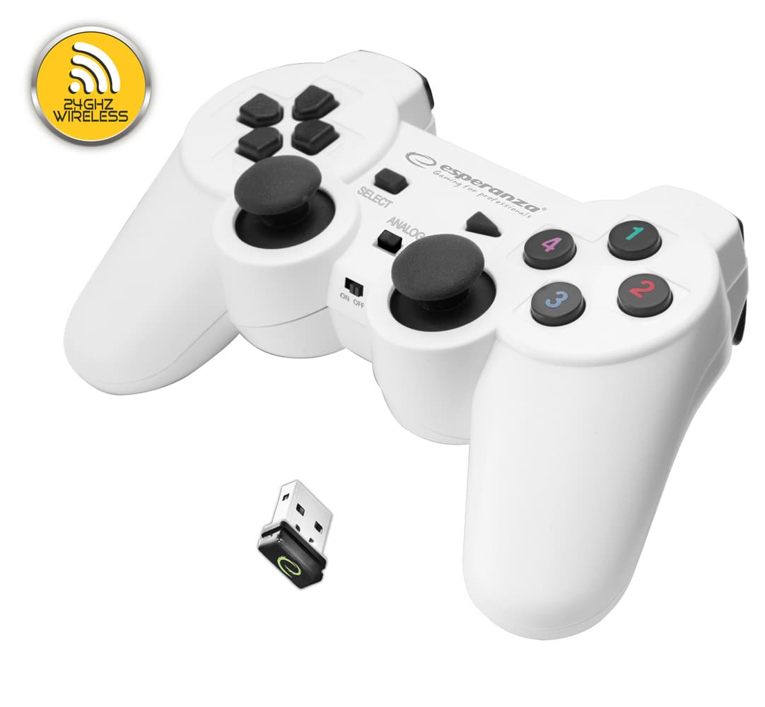 Esperanza EGG108W Gladiator brezžični gamepad PC/PS3 (belo-črn)