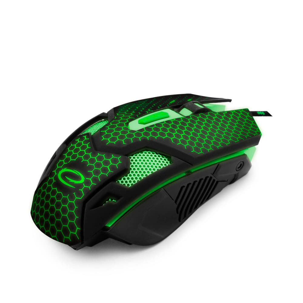 Esperanza EGM207G gamerska miška Cobra, zelena, USB 3