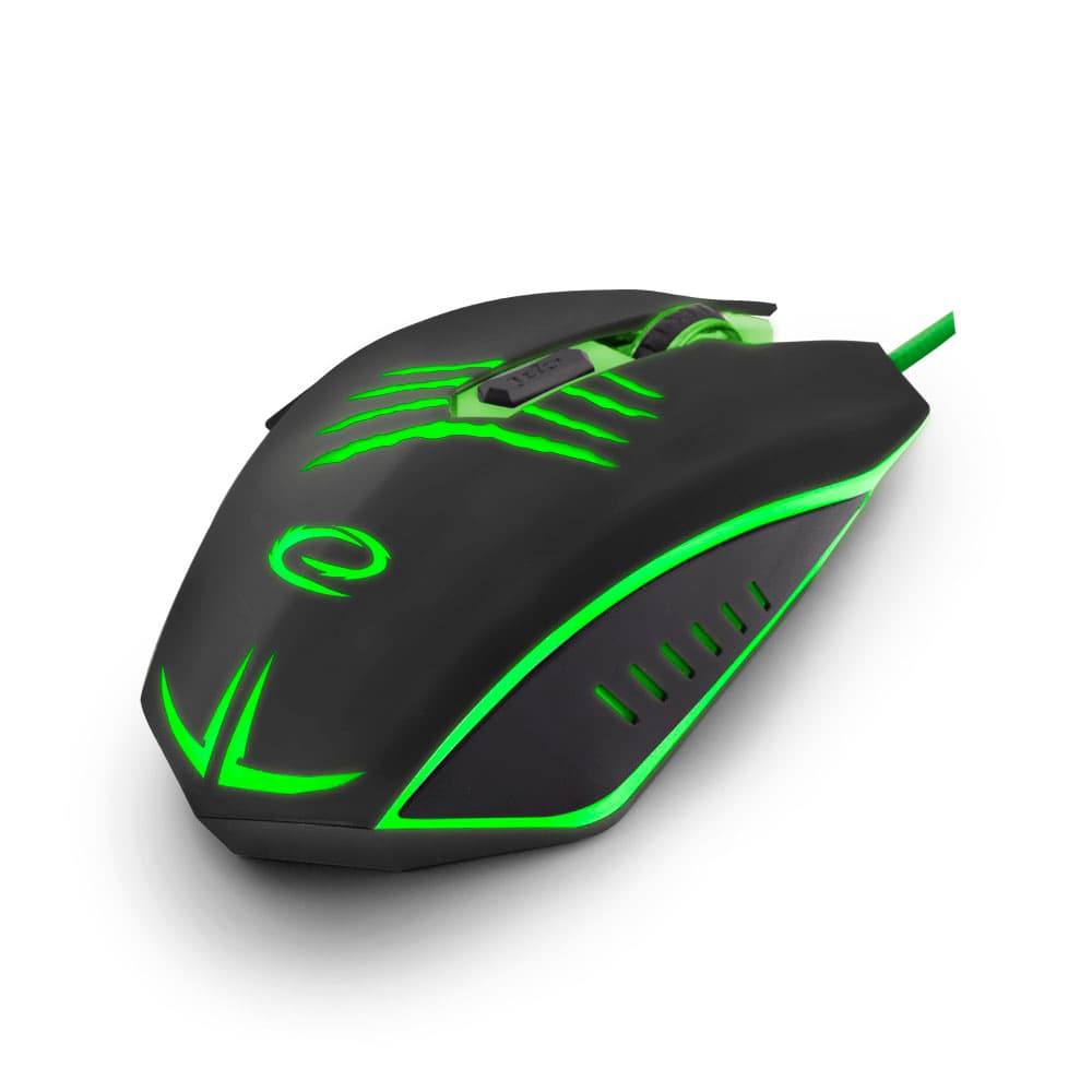 Esperanza EGM209G gamerska miška Claw, zelena, USB 3