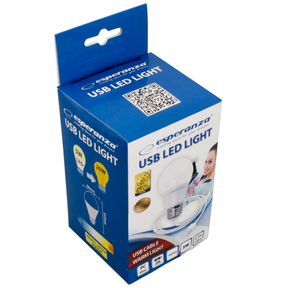 Esperanza ELL170 LED žarnica, 5W, USB napajanje 3