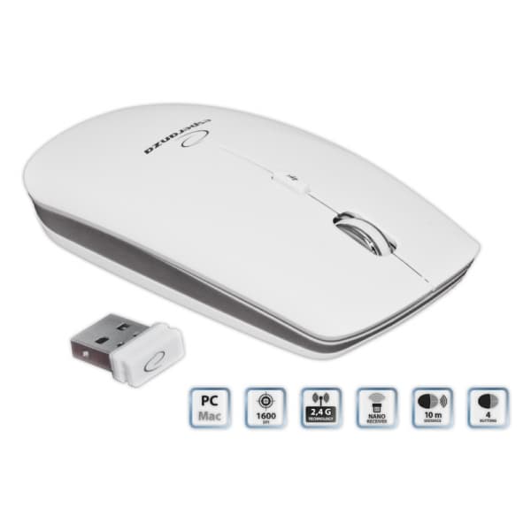Esperanza EM120W brezžična miška, 2.4GHz, optična, USB, bela 3