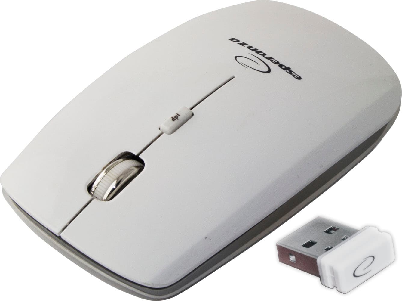 Esperanza EM120W brezžična miška, 2.4GHz, optična, USB, bela