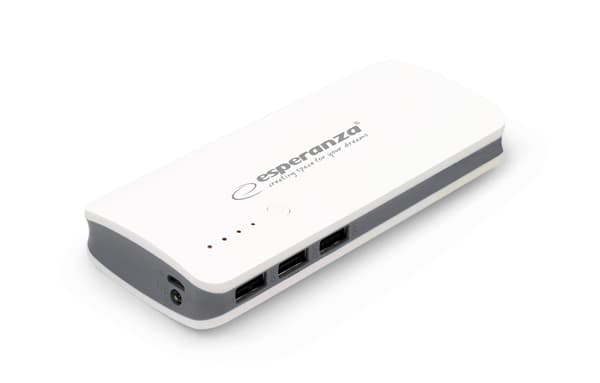 Power Bank Esperanza Radium 8000mAh, bela/siva