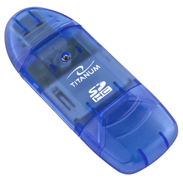 Titanum SDHC čitalnik kartic, moder (TA101B)