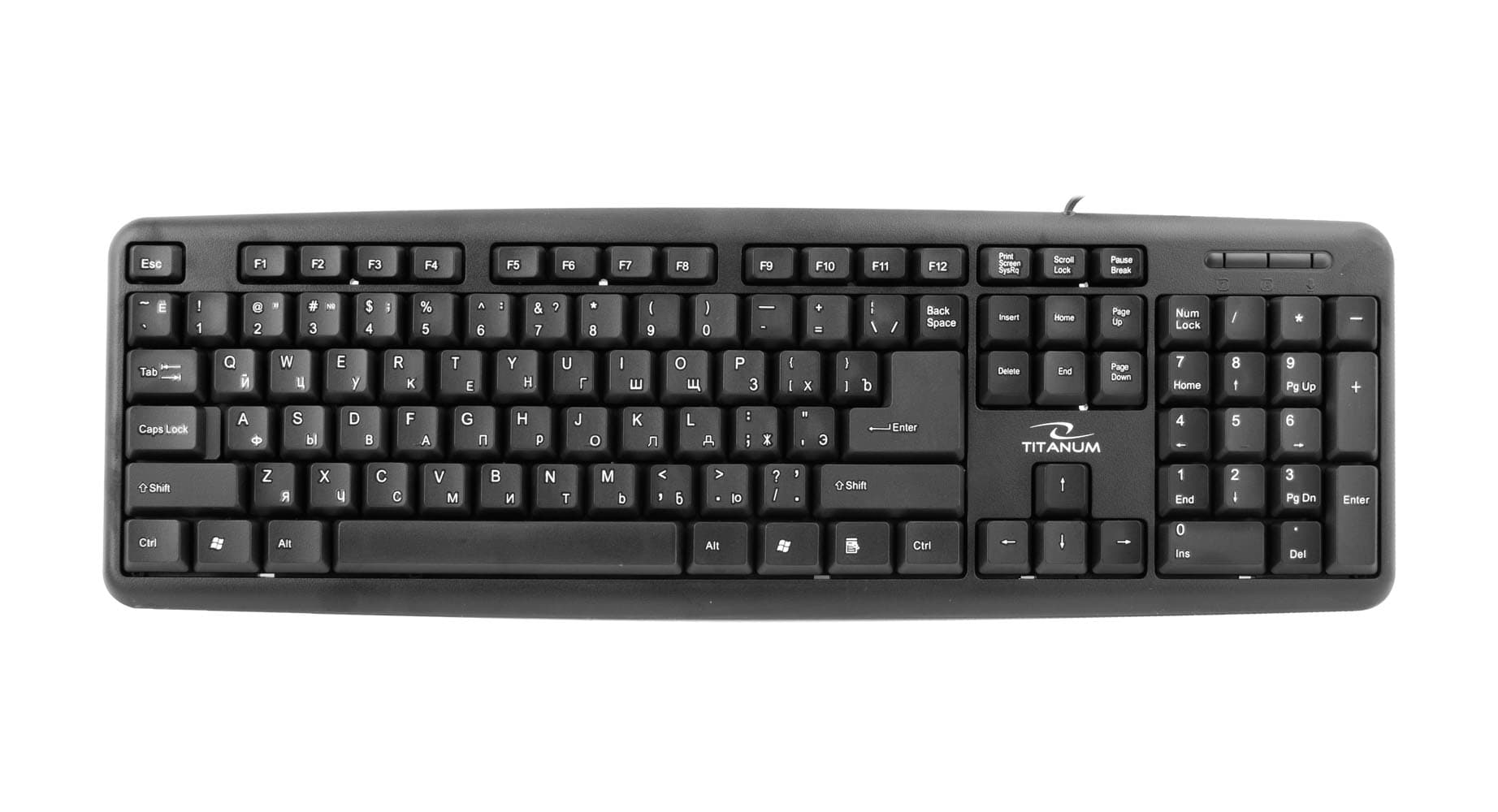 Titanum TKR101 tipkovnica, žična, USB, ruska postavitev
