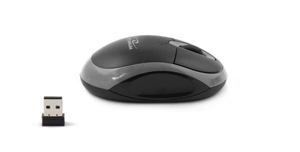 Titanum TM116E brezžična miška, 2.4GHz, optična, USB, črno-siva 2