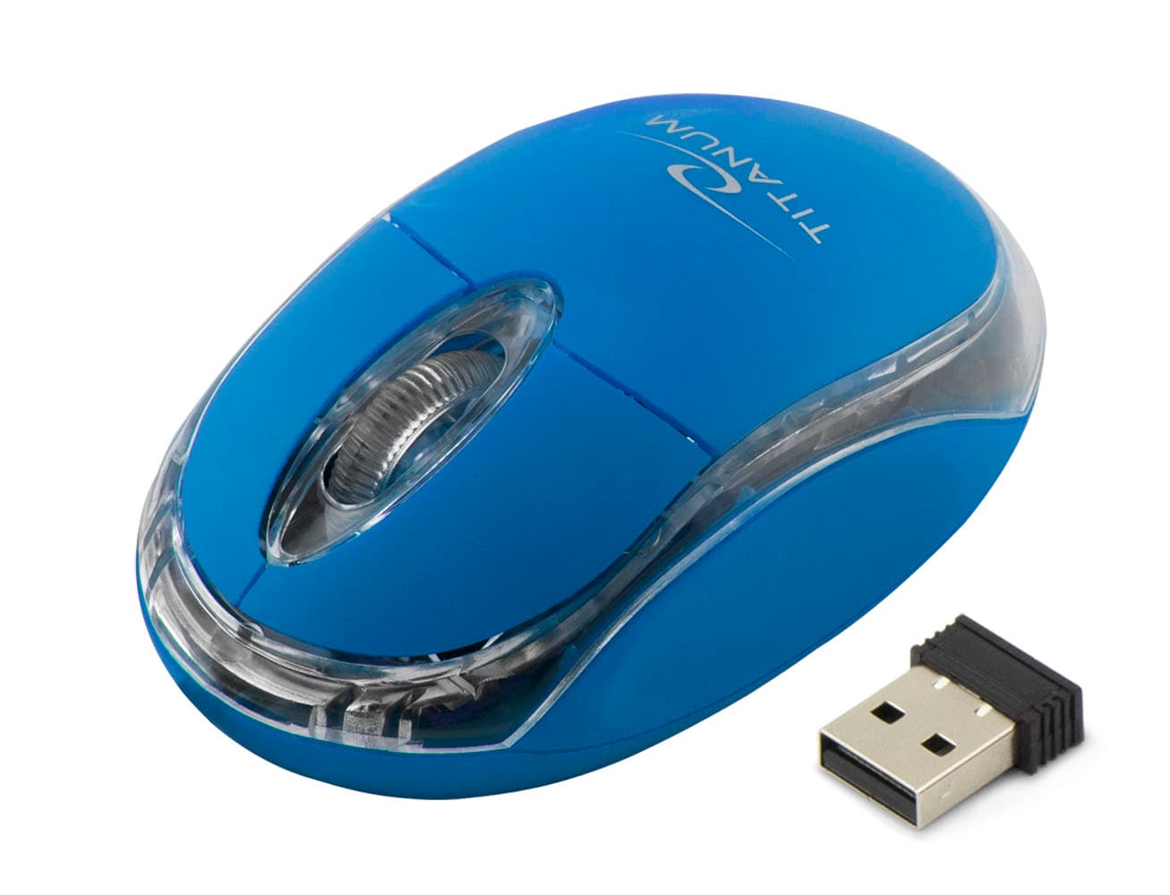 Titanum TM120B brezžična miška, 2.4GHz, optična, USB, modra