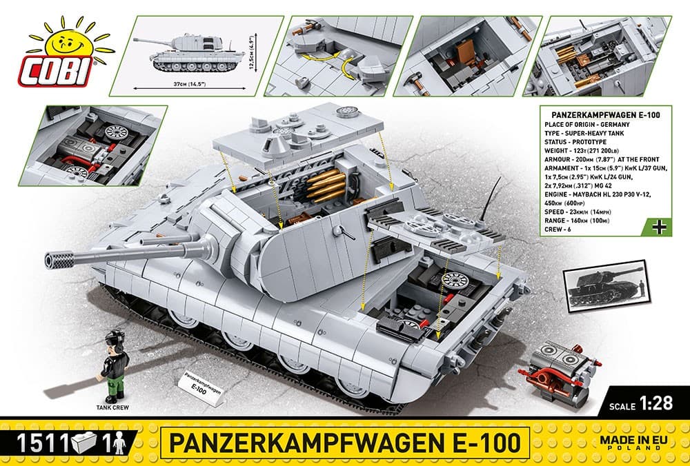 COBI KLOCKI Panzerkampfwagen E-100 (1:28) 2