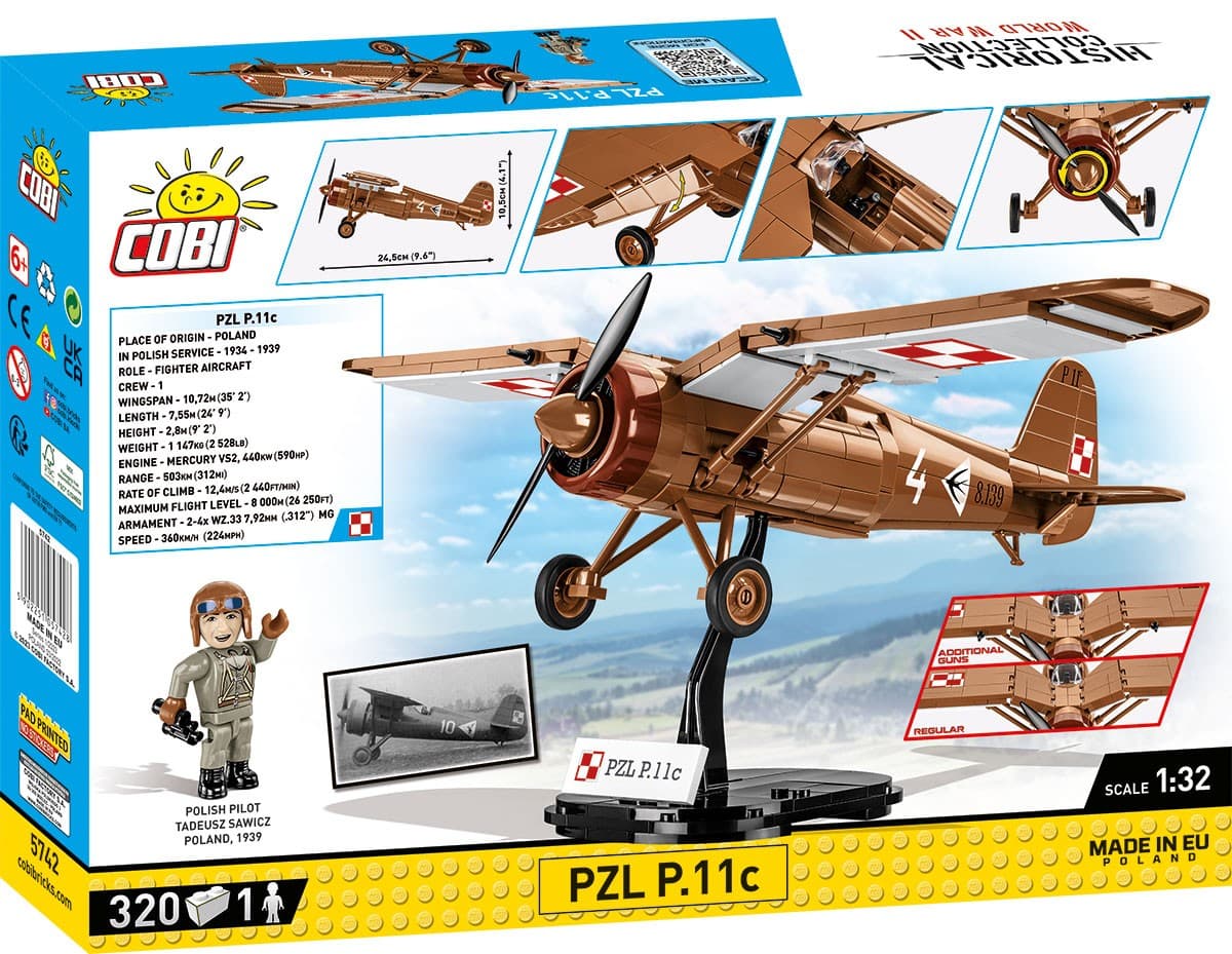 COBI KLOCKI Lovsko letalo PZL P.11c (1:32) 3