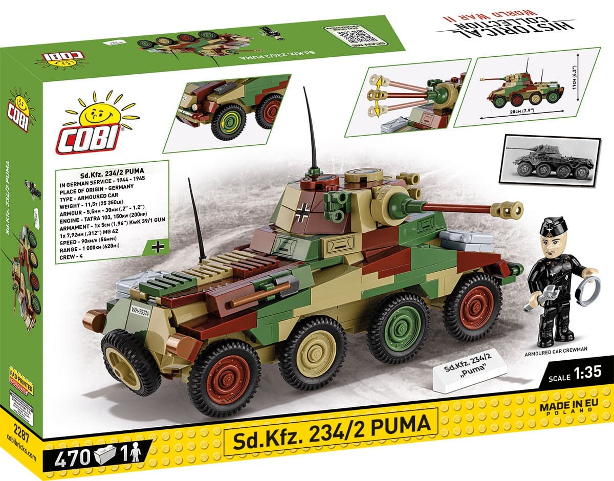 COBI Kocke 2287 Sd.Kfz. 234/2 Puma - oklepni avto 3