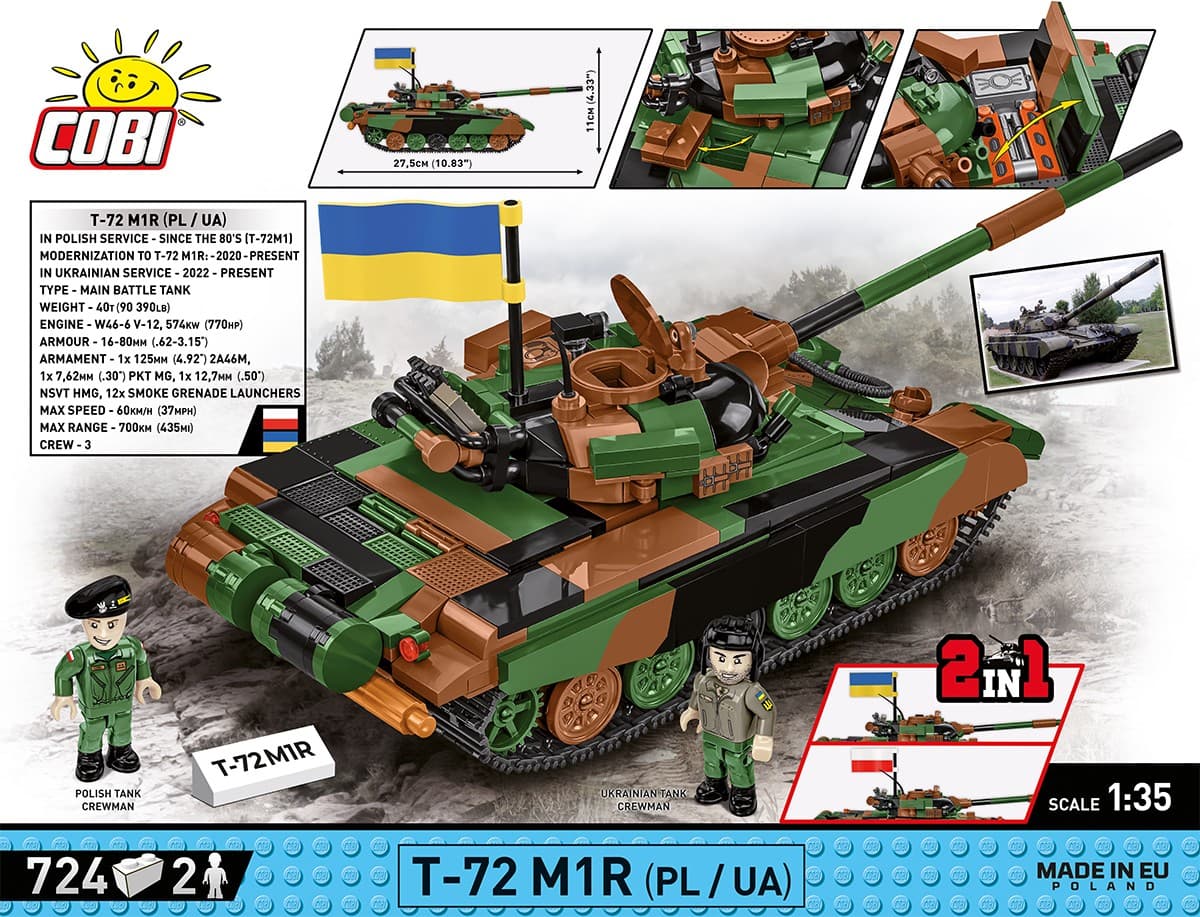 COBI Kocke 2624 T-72M1R (PL/UA) - tenk 2