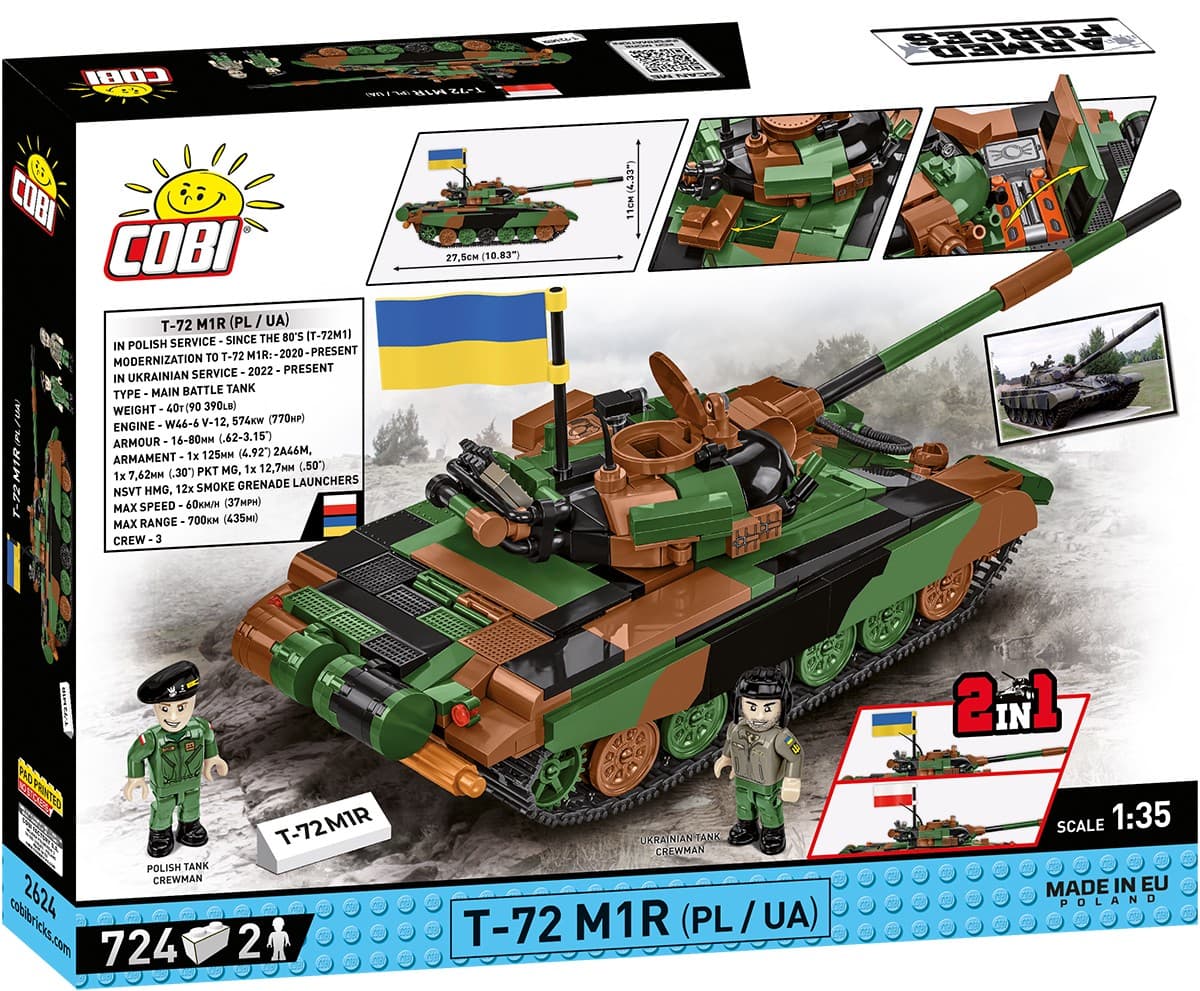 COBI Kocke 2624 T-72M1R (PL/UA) - tenk 3