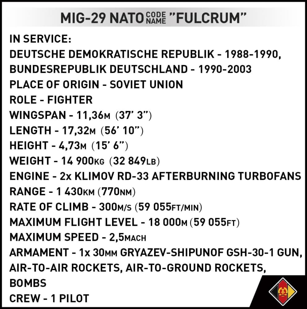 COBI Kocke Armed Forces MiG-29 (East Germany) 1/48 6