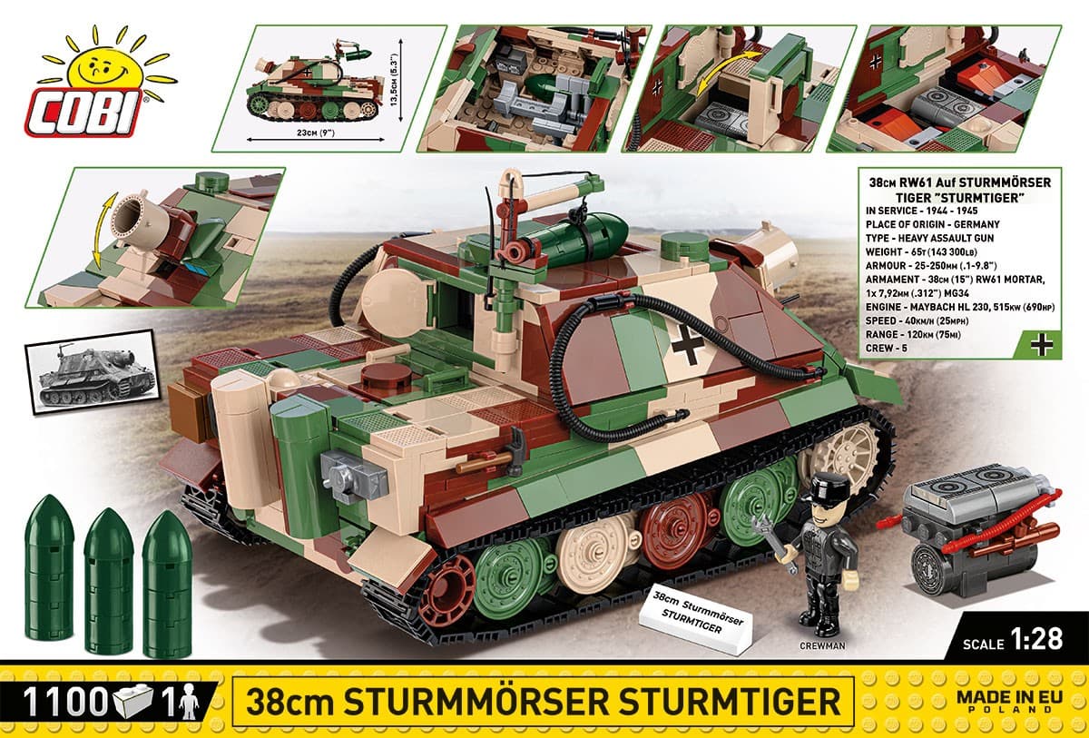LEGO COBI Kocke 38 cm Sturmtiger 1:28 2