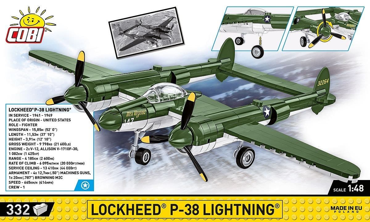 COBI Kocke Lovsko letalo Lockheed P-38 Lightning 2