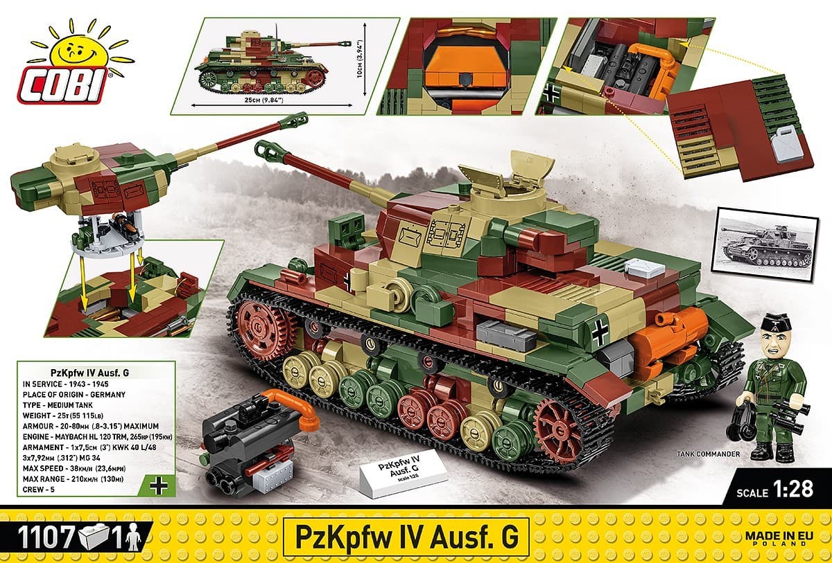 COBI Kocke Nemški tank WWII Panzer IV Ausf. G 2