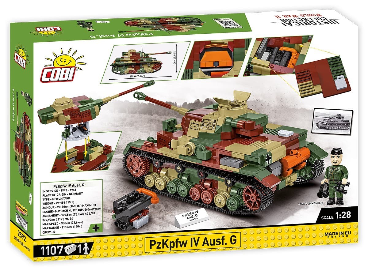 COBI Kocke Nemški tank WWII Panzer IV Ausf. G 3