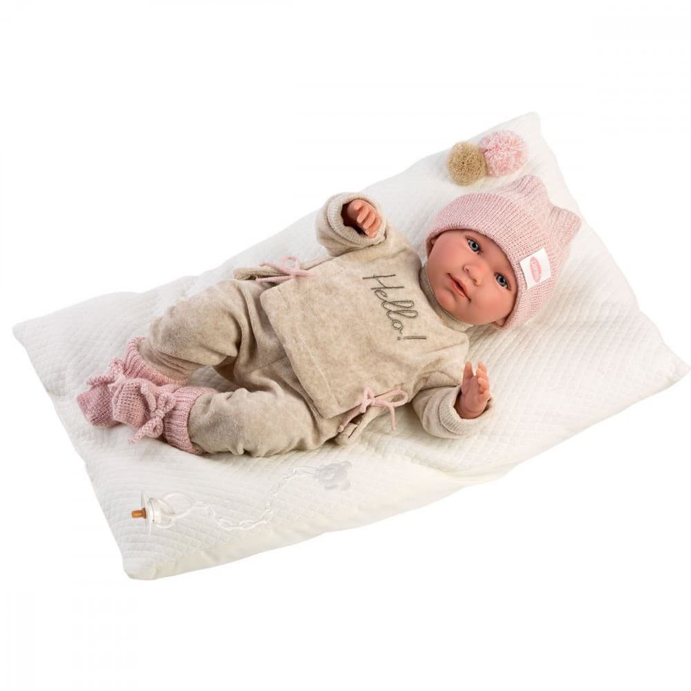 Plačljiva punčka LLORENS Mimi 42 cm z vzglavnikom 2