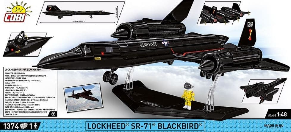 COBI Kocke: Bojni letalo Lockheed SR-71 Blackbird (1374 kosov) 8