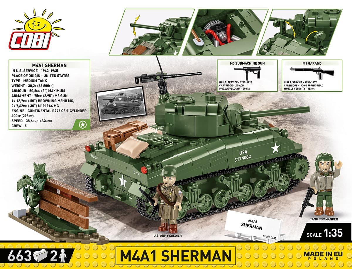 COBI Kocke M4A1 Sherman 663 kosi 2