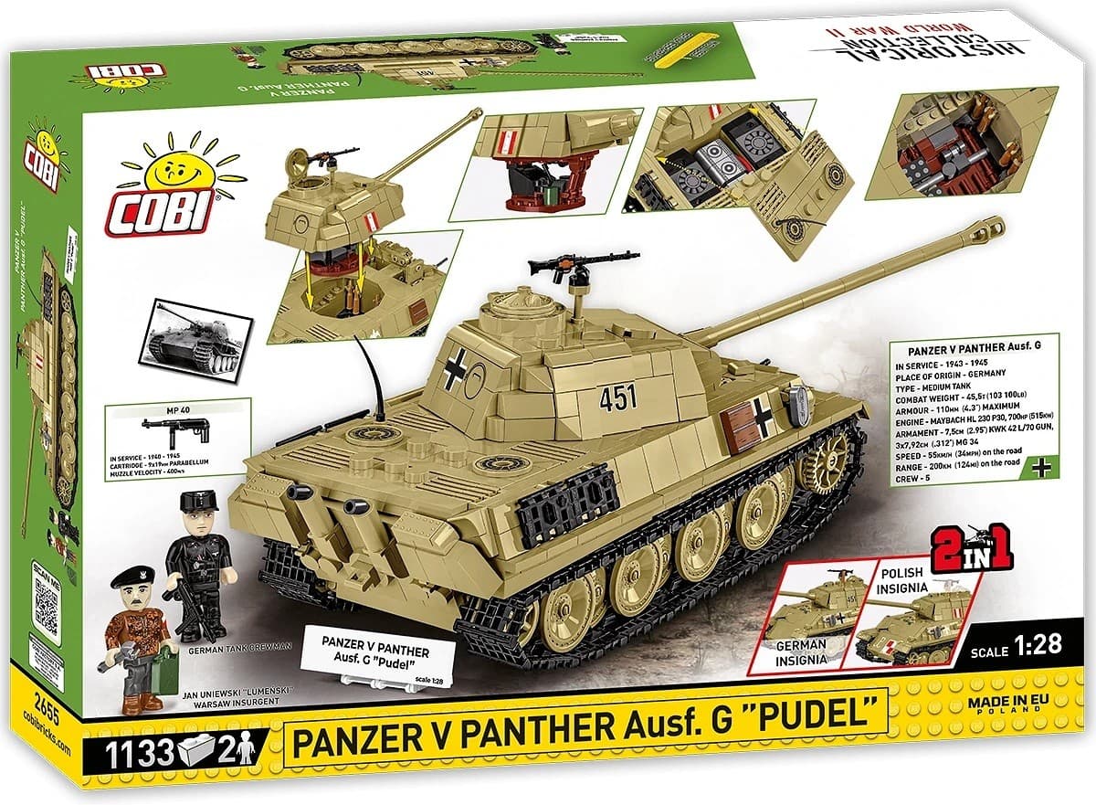 COBI Kocke Panzer V Panther Ausf.G "Pudel" 1133 kos 4