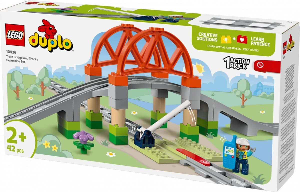 LEGO DUPLO Most in tiri - razširitveni set Gradnja vlakovnih tirov 2
