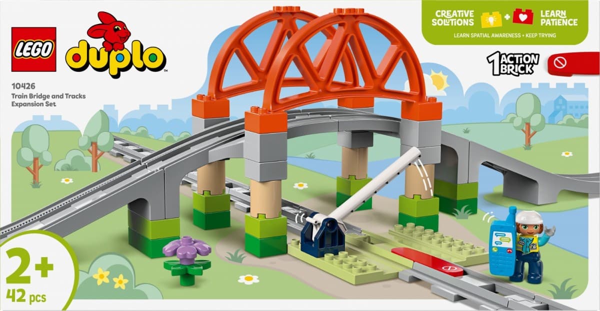 LEGO DUPLO Most in tiri - razširitveni set Gradnja vlakovnih tirov 3
