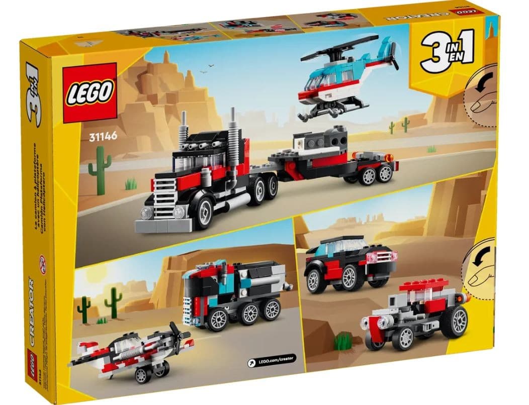 LEGO Creator 3v1: Tovornjak s platformo in helikopterjem (31146) 5