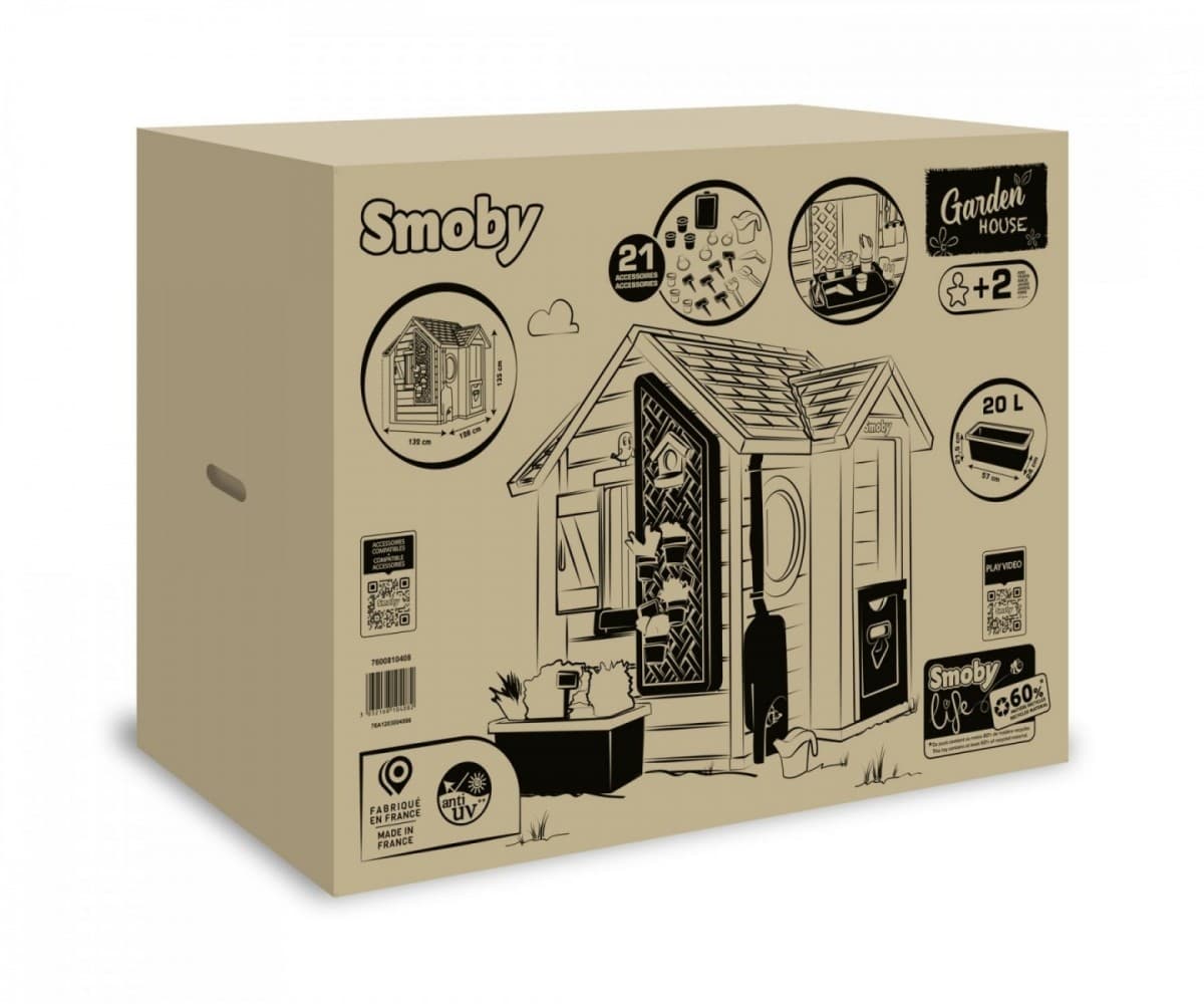 SMOBY Vrtna hišica z dodatki za vrtnarjenje 8