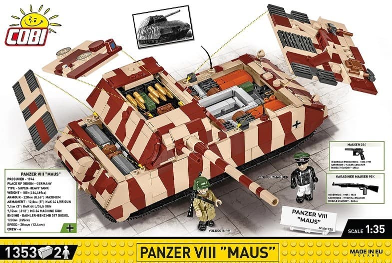 COBI Kocke Panzer VIII Maus, 1034 kosov 8