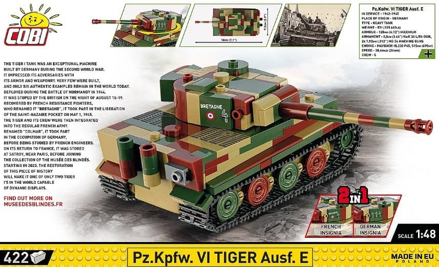 COBI Kocke "Tiger I" Ausf. E, 1:48, 630 kock 7