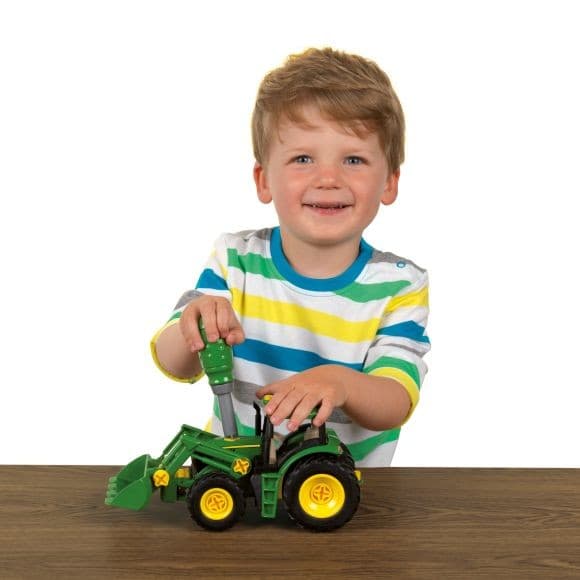 KLEIN Traktor John Deere za sestavljanje z 2 prikolicama 6