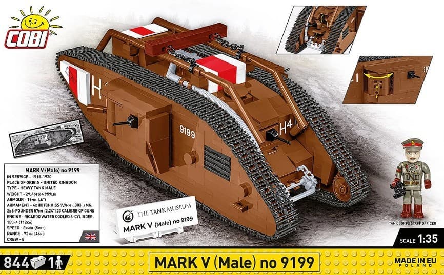 Kocke COBI Mark V (Male) Tank, 844 kocke 8