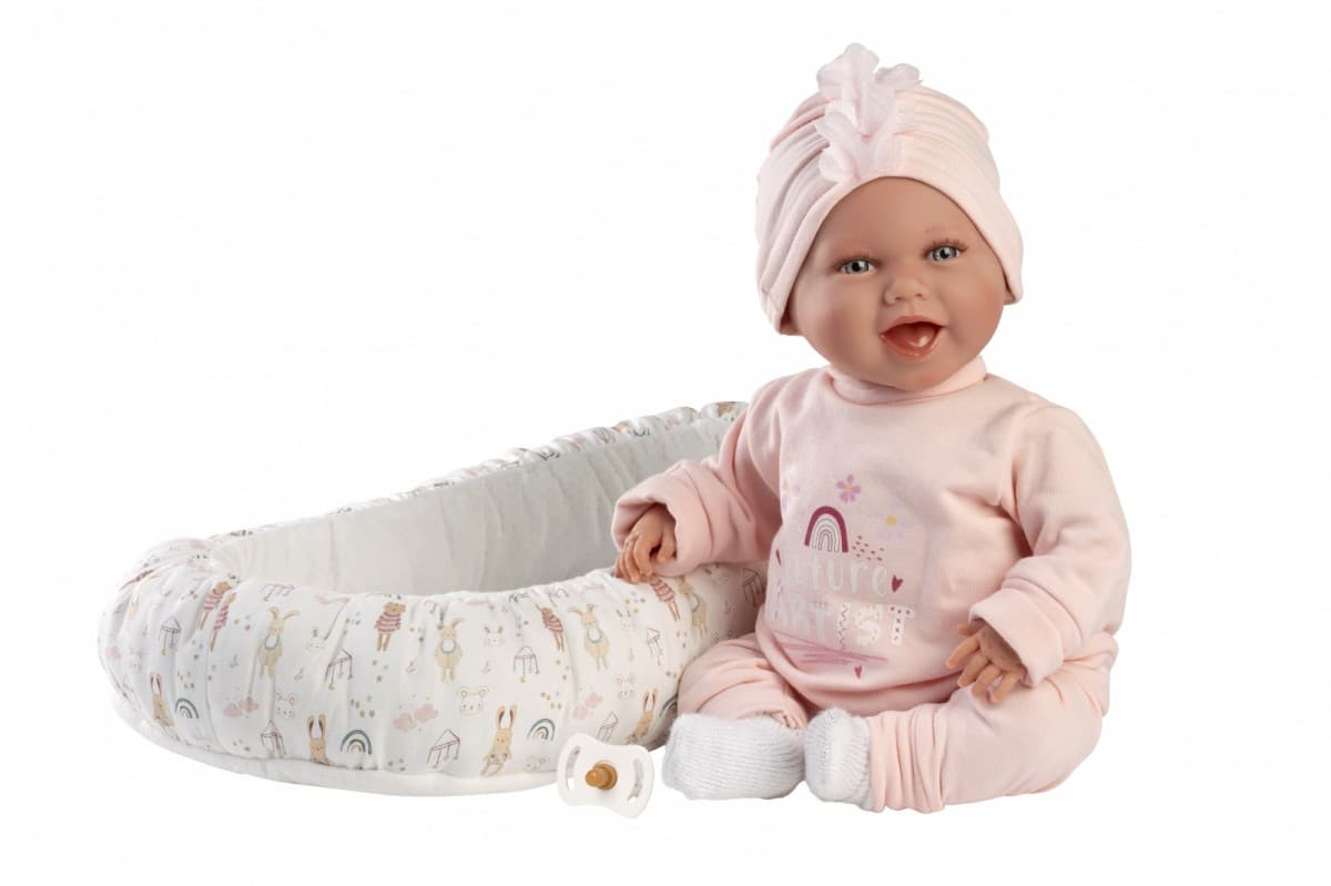 LLORENS lutka dojenček Mimi, 42 cm, smejoča se, s kokonom 2