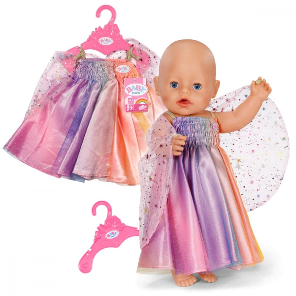 ZAPF BABY born - Mavrična obleka za punčko 43 cm 8