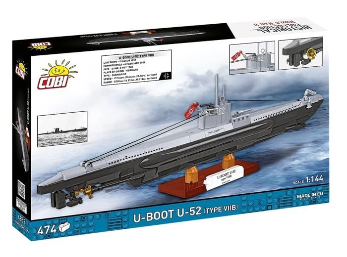 Kocke COBI U-Boot U-52, 474 elementov, model 1:144 2